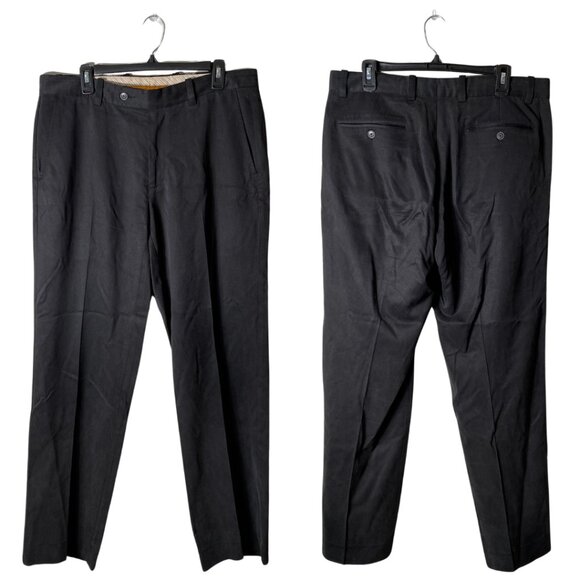 Tommy Bahama Other - Tommy Bahama Men's Sz 34 Flat Front Silk Wool Straight Trouser Dress Pants Black